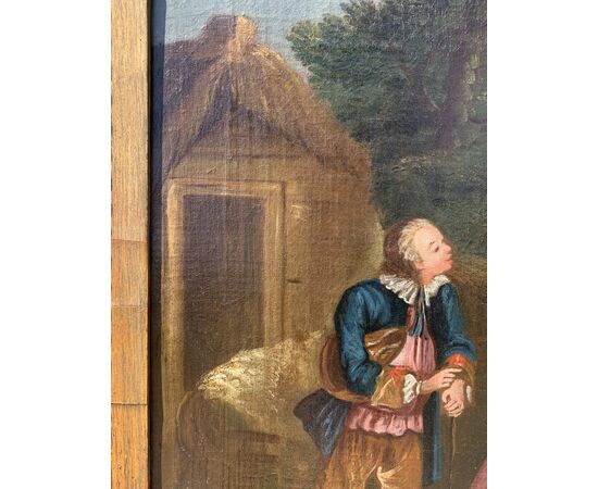 French Rococo painter (18th century) - Gallant scene in a landscape.
