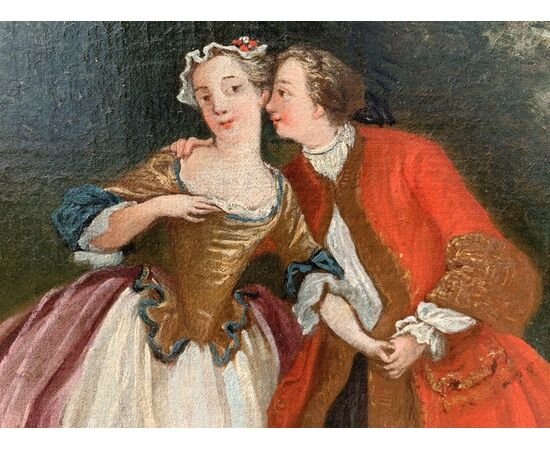 French Rococo painter (18th century) - Gallant scene in a landscape.