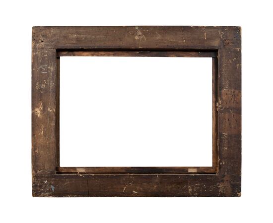 Carved and mecca-gilded wooden frame. Rome, late 17th century.