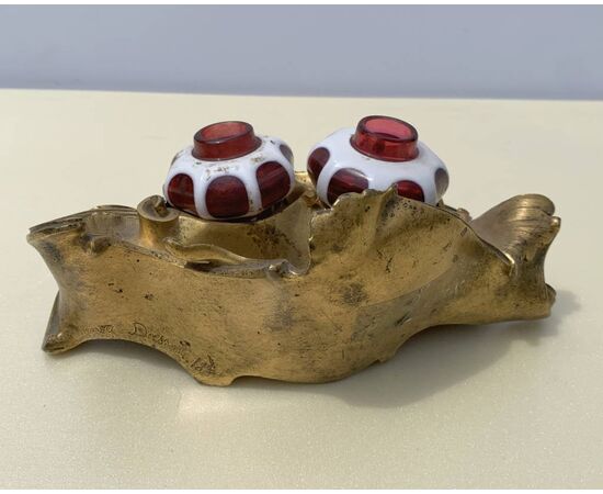 Gilt bronze inkwell. Maison Henry Dasson (Paris 1825-1896).