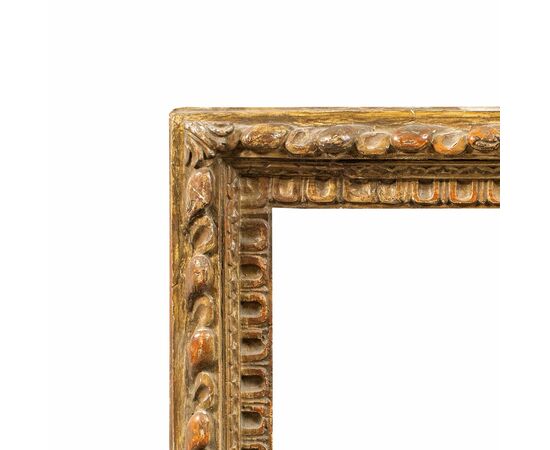 Baroque frame in carved, sculpted and gilded wood. Tuscany, 17th century.