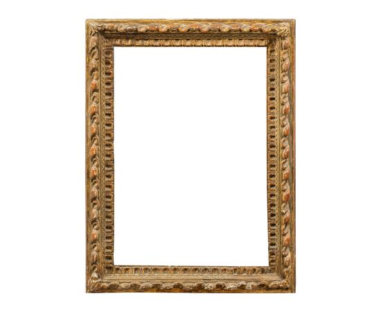 Baroque frame in carved, sculpted and gilded wood. Tuscany, 17th century.