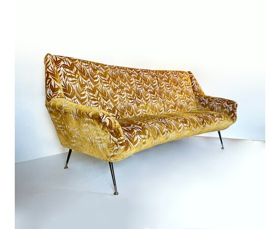Divano foliage ocra - Vintage 1970