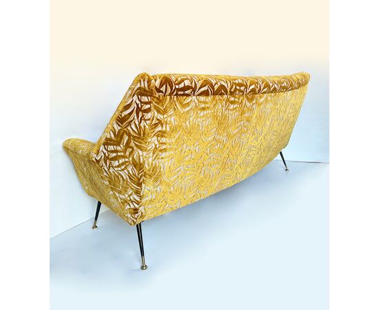 Divano foliage ocra - Vintage 1970