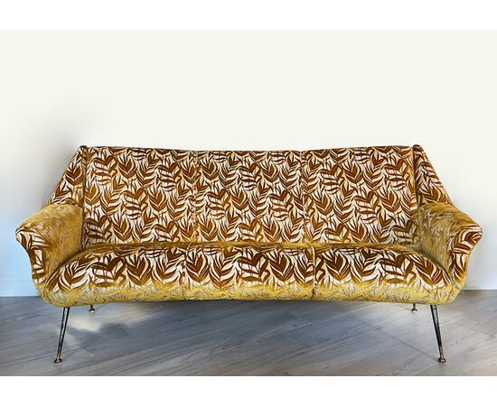 Divano foliage ocra - Vintage 1970