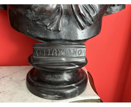 Busto di bronzo del Imperatore "OTTAVIANO"