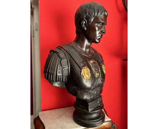 Busto di bronzo del Imperatore "OTTAVIANO"