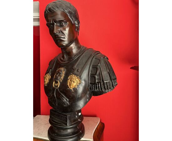 Busto di bronzo del Imperatore "OTTAVIANO"