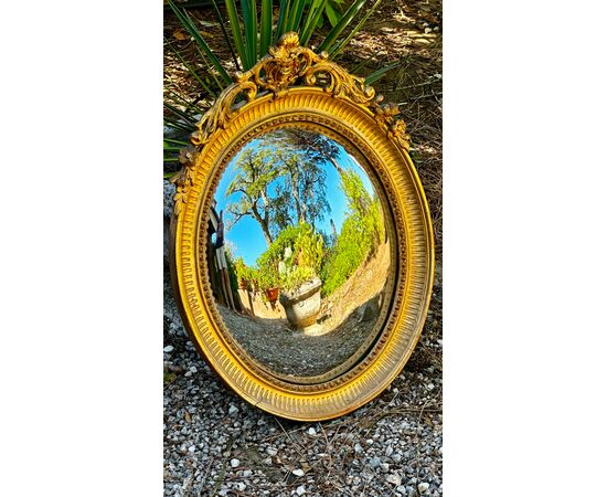 "Sorcière" mirror in gilded wood, 19th century