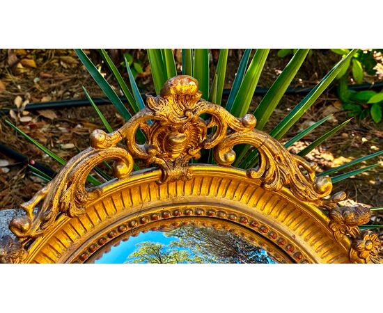"Sorcière" mirror in gilded wood, 19th century