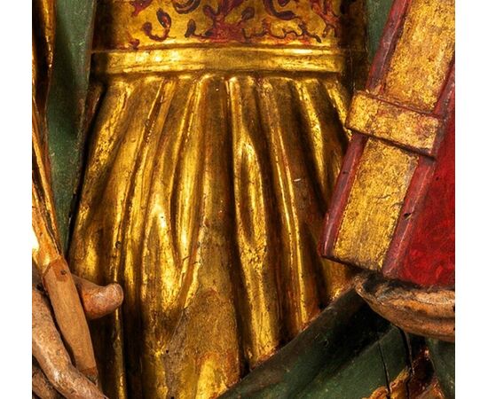 Saint Catherine of Alexandria, polychrome and gilded wooden sculpture