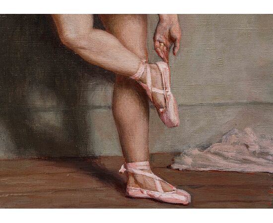 Jules Marie Auguste Leroux (Parigi, 1871 – 1954), Ballerina alla sbarra