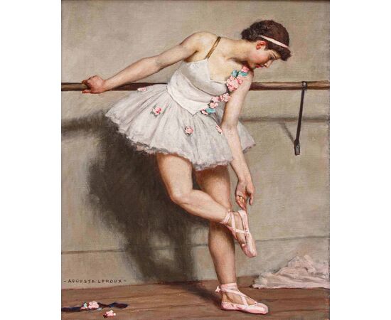 Jules Marie Auguste Leroux (Parigi, 1871 – 1954), Ballerina alla sbarra
