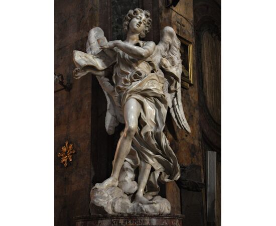 Large winged angels from the Baroque period, the work of a Roman master sculptor of the 17th century