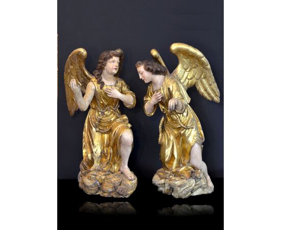 Large winged angels from the Baroque period, the work of a Roman master sculptor of the 17th century