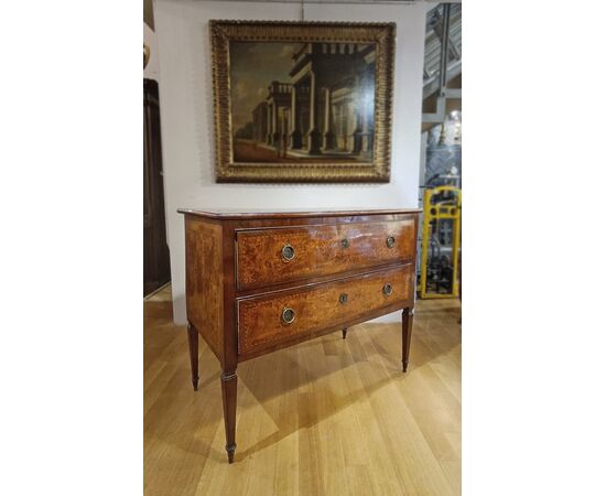 LOUIS XVI MARQUETRY CHEST OF DRAWERS, SECOND HALF OF THE 18TH CENTURY LOUIS XVI MARQUETRY CHEST OF DRAWERS, SECOND HALF OF THE 18TH CENTURY
