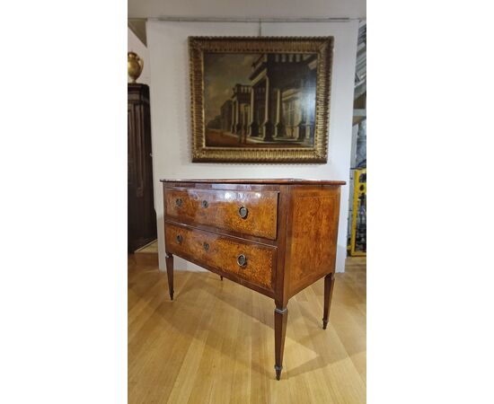 LOUIS XVI MARQUETRY CHEST OF DRAWERS, SECOND HALF OF THE 18TH CENTURY LOUIS XVI MARQUETRY CHEST OF DRAWERS, SECOND HALF OF THE 18TH CENTURY