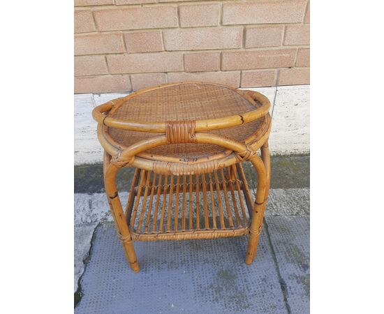 1970s BAMBOO TABLE STOOL