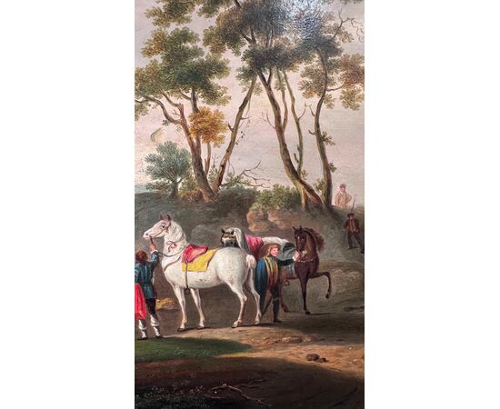 Painting with rural scene, early 19th century