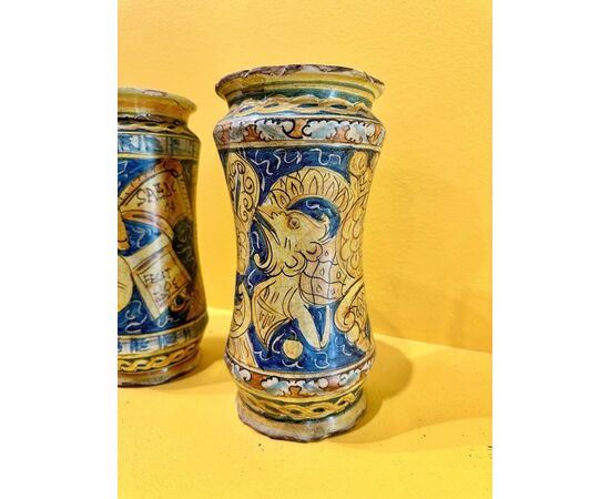 
Coppia di Albarelli in Maiolica Siciliana XIX secolo