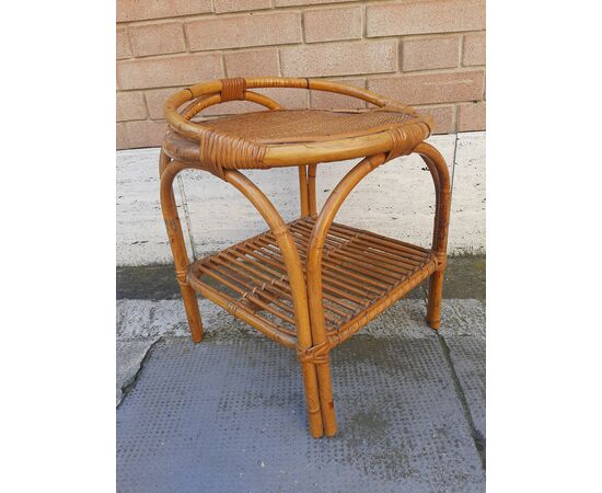 1970s BAMBOO TABLE STOOL