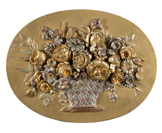 Four carved, sculpted and gilded wooden panels, Piedmont, early 19th century