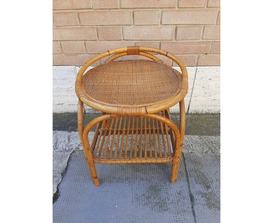 1970s BAMBOO TABLE STOOL