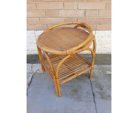1970s BAMBOO TABLE STOOL
