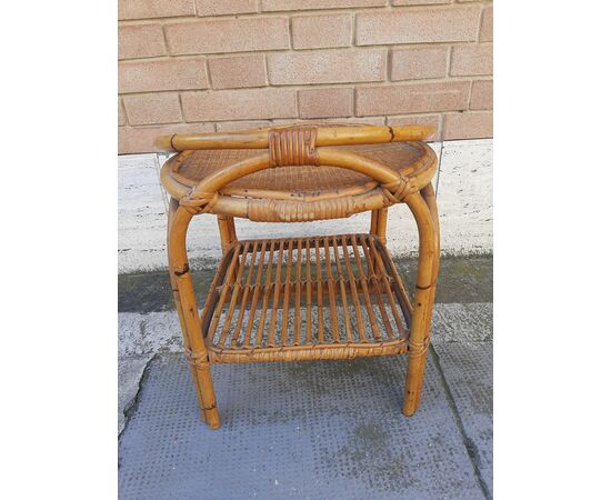 1970s BAMBOO TABLE STOOL