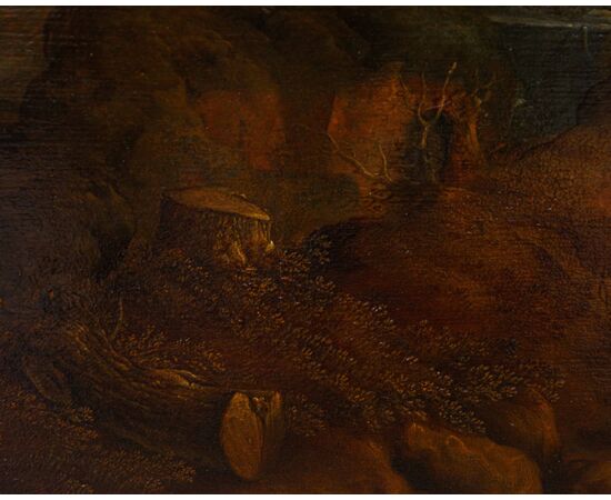 Seguace di Dirk Stoop (1610 – 1686), Sentiero con viandanti