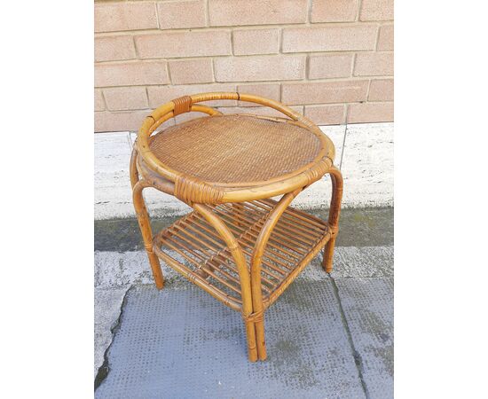 1970s BAMBOO TABLE STOOL