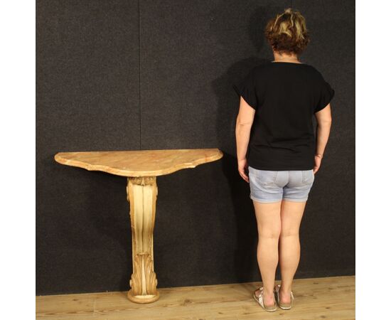 Console italiana laccata e dipinta del XX secolo
