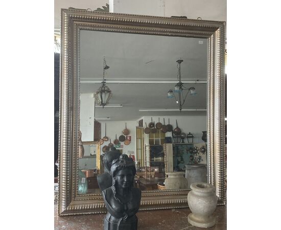 Silver framed mirror
