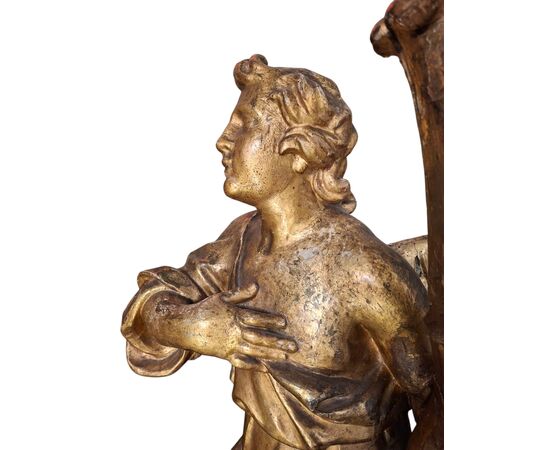 Pair of gilded wooden angels