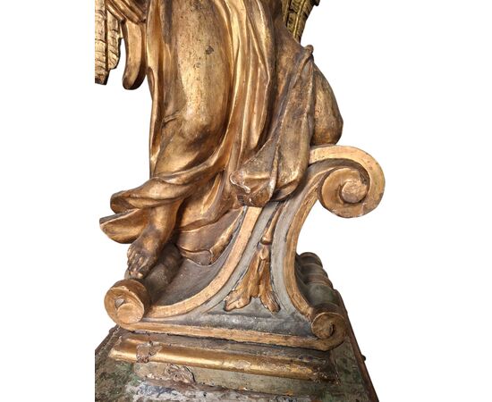 Pair of gilded wooden angels