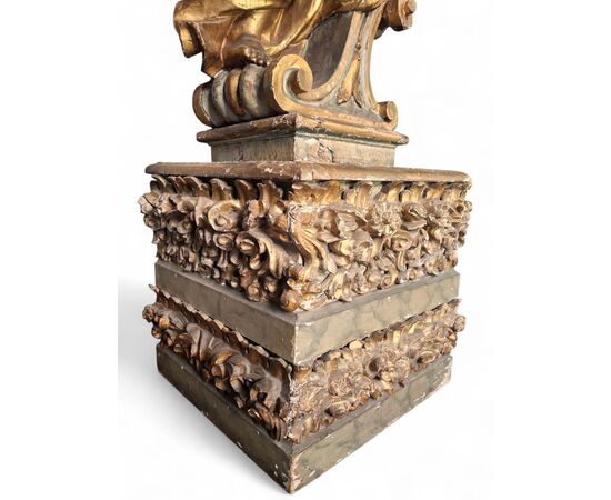 Pair of gilded wooden angels