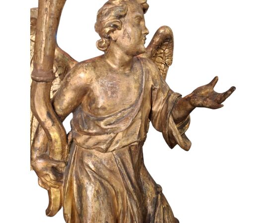 Pair of gilded wooden angels