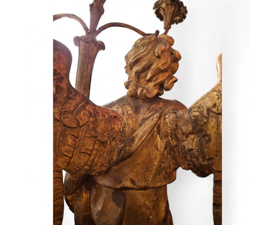Pair of gilded wooden angels