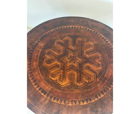 Small table. Rolo. Round inlaid table, second half of the 1800s