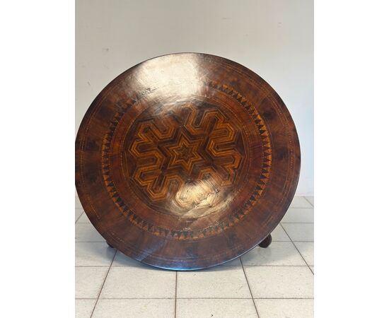 Small table. Rolo. Round inlaid table, second half of the 1800s