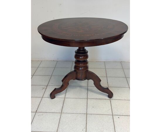 Small table. Rolo. Round inlaid table, second half of the 1800s