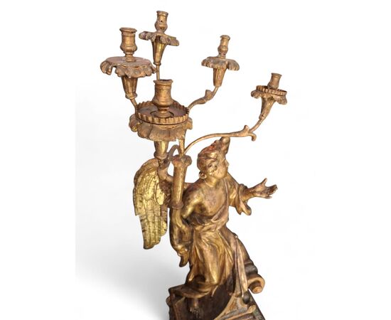 Pair of gilded wooden angels