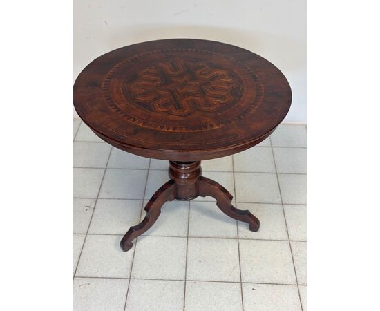 Small table. Rolo. Round inlaid table, second half of the 1800s