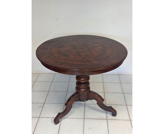 Small table. Rolo. Round inlaid table, second half of the 1800s