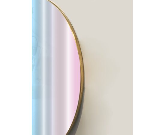 Specchio tondo con profilo in ottone - Ø 80 cm