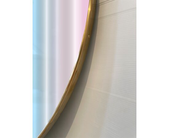 Specchio tondo con profilo in ottone - Ø 80 cm