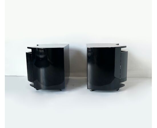90s bedside tables - lacquered wood