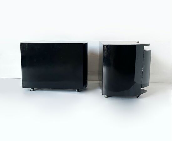 90s bedside tables - lacquered wood