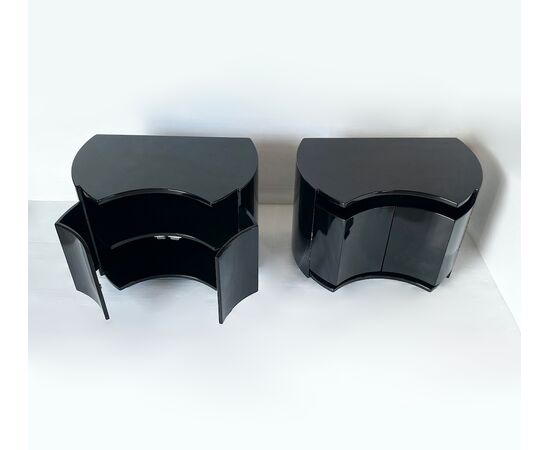 90s bedside tables - lacquered wood