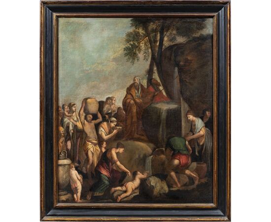Giulio Carpioni (Venezia 1613 - Vicenza 1678) bottega di - Mosè fa scaturire l’acqua dalle rocce.